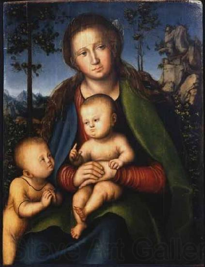 Lucas Cranach the Elder Madonna with Child with Young John the Baptist Spain oil painting art